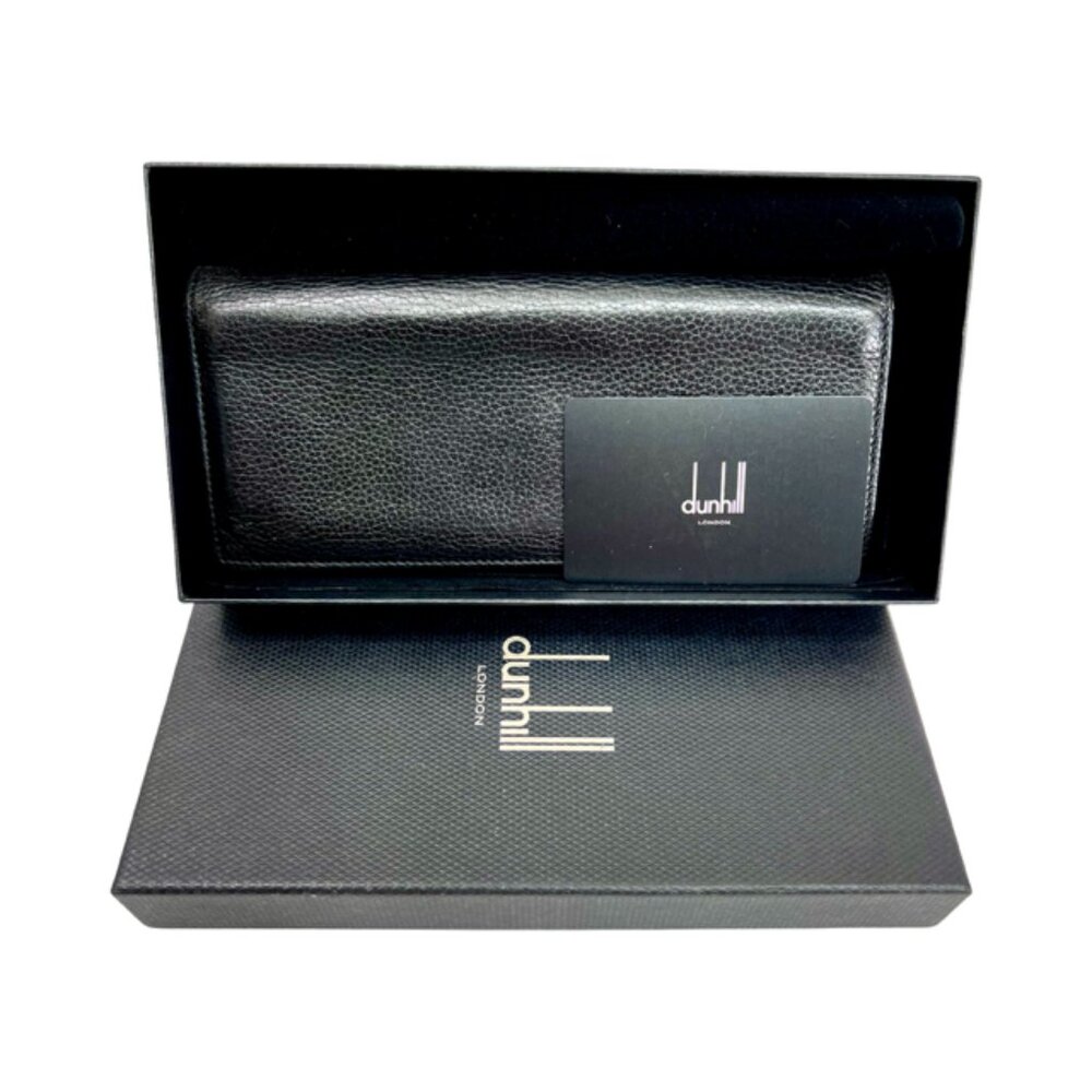 New With Box Dunhill London Black Leather Bifold Money Credit Card Wallet (62)